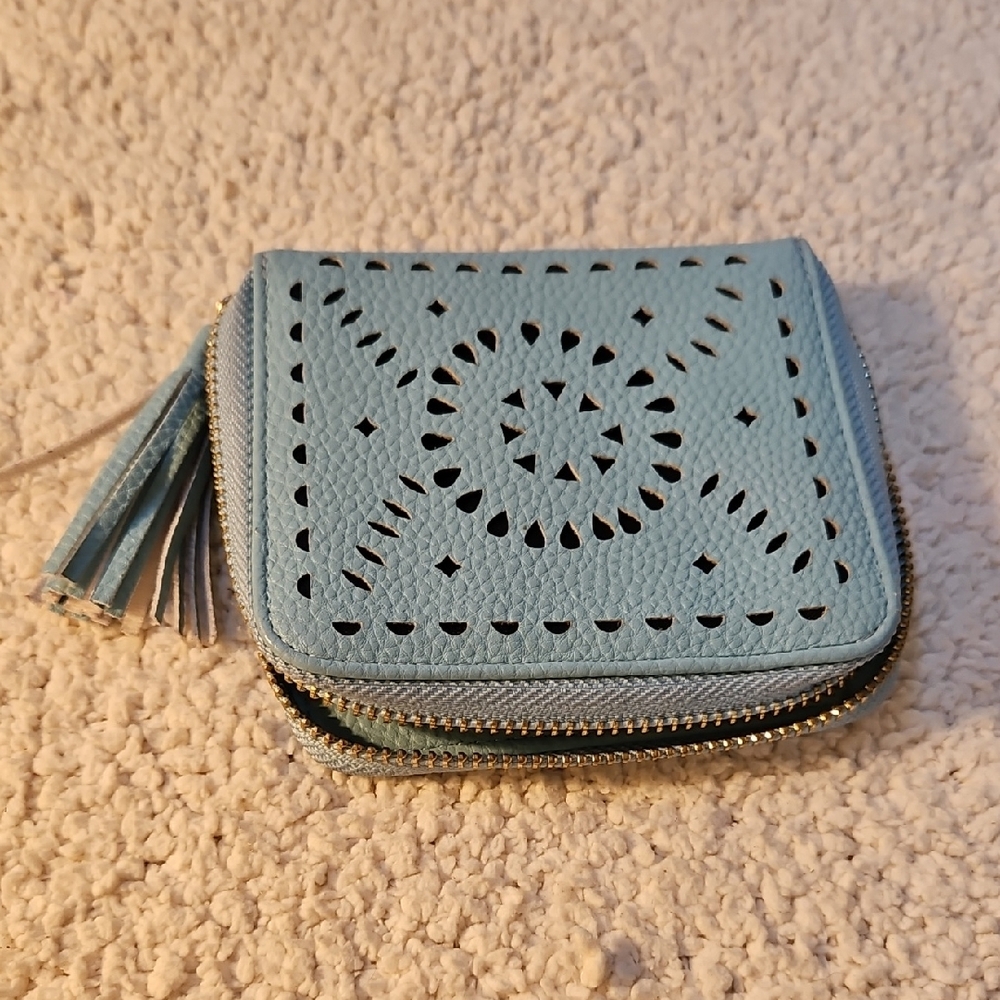 Cleobella Teal Blue Leather Women's Wallet
